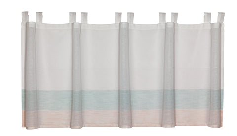 Design Scheibengardine weiß rose mint 4022 Panneaux Kurzstore Bistrogardine