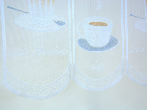Scheibengardine Kaffee Bohne Höhe 45/60 nach Maß