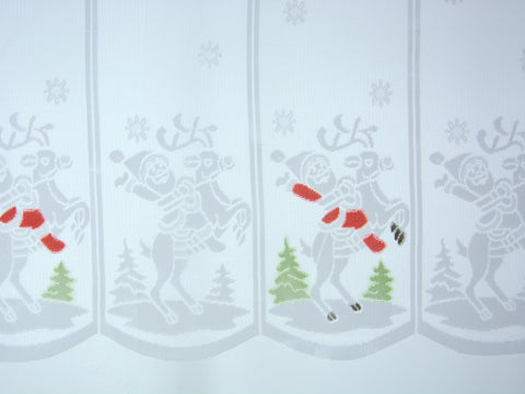nach Maß Scheibengardine Weihnachten Weihnachtsmann Rentier Höhe 50cm