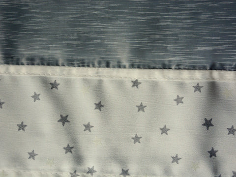 Design Schlaufen Scheibengardine kleine Sterne (leuchtend)