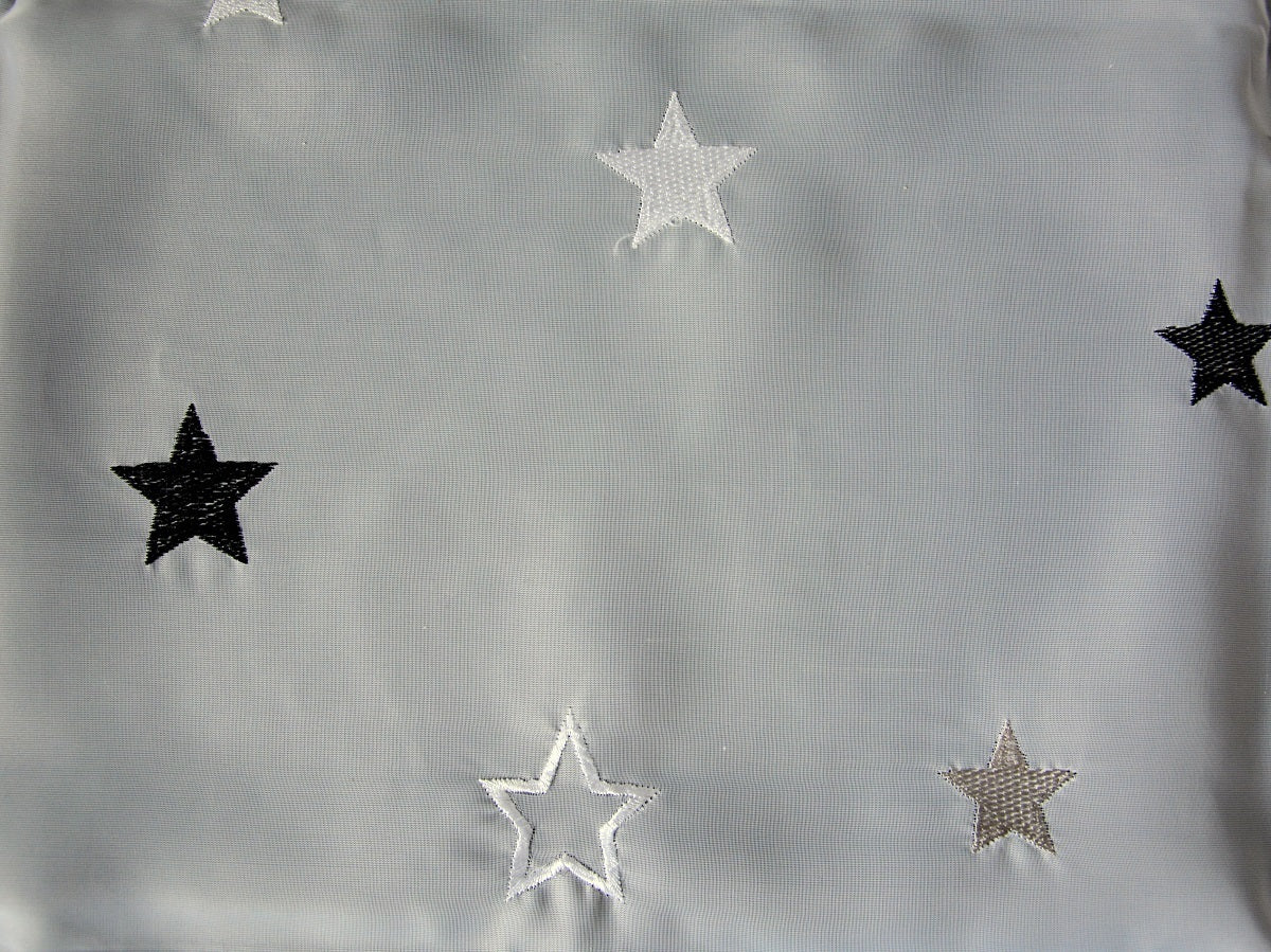 Design Schlaufen-Scheibengardine große Sterne (bestickt)