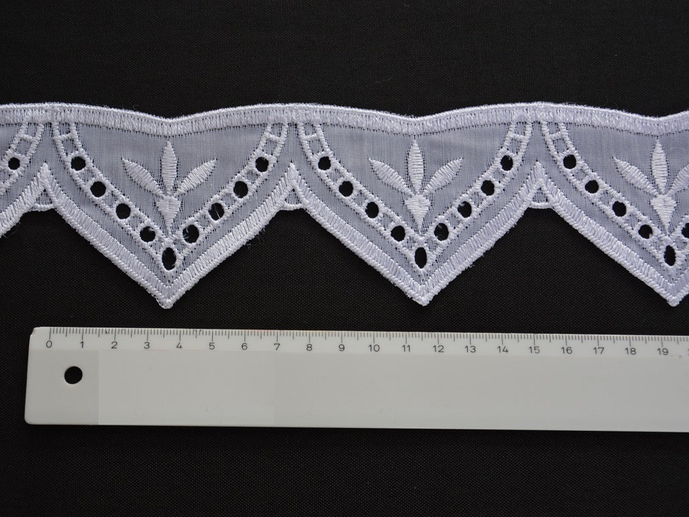 nach Maß Borte Landhausstil weiß Höhe 6cm Scheibengardine