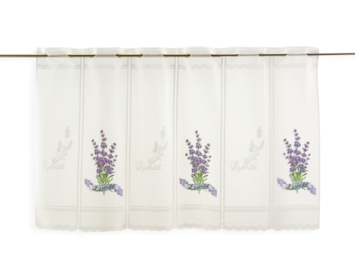 nach Maß Scheibengardine Lavendel Höhe 45/60cm Bistro Panneau lila Jacquard
