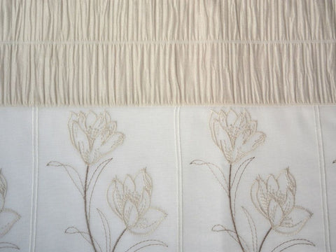 Design Schlaufen Scheibengardine bestickt 2226