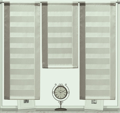 Design Mini Flächenvorhang Set braun Scheibengardine 2222