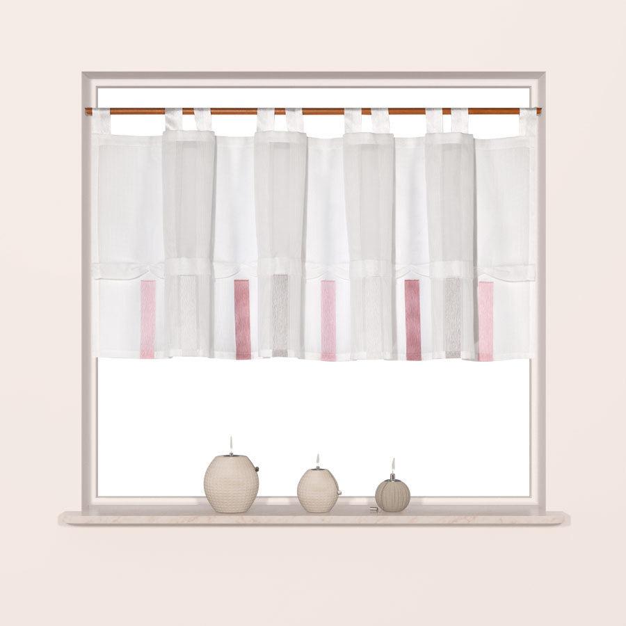 Design Schlaufen Scheibengardine rose taupe BxH 45x150cm