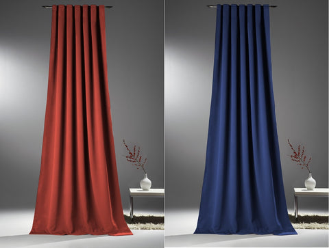 Verdunklungsvorhang Sopran U-Band blau und rot BxH 135x245 cm