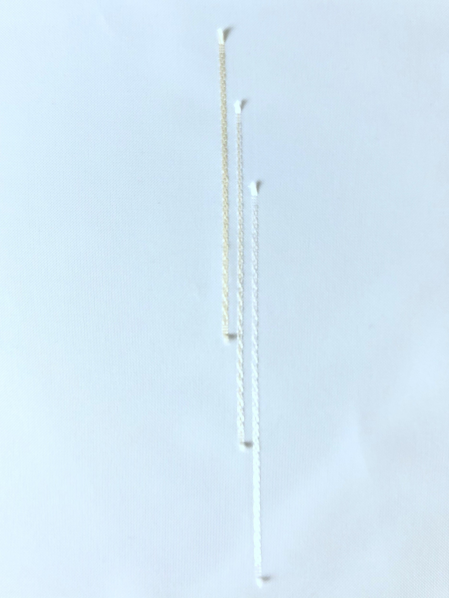 Fertiggardine Susanne Voile mit beigen Scherli Streifen mit variablem Smokband in verschiedenen Höhen und Breiten