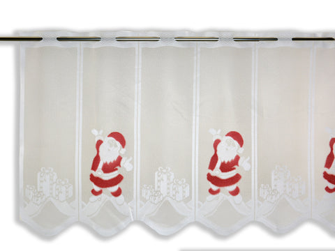 Scheibengardine Weihnachtsmann Geschenk HxB 50x140cm
