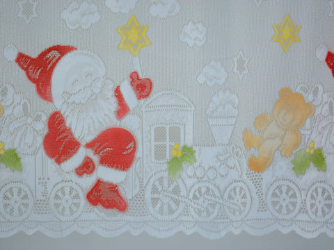 Scheibengardine Weihnachtsmann Zug HxB 50x140cm
