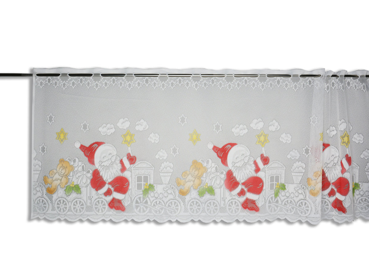 Scheibengardine Weihnachtsmann Zug HxB 50x140cm