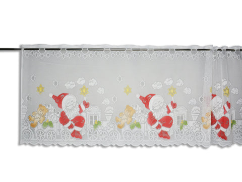 Scheibengardine Weihnachtsmann Zug HxB 50x140cm