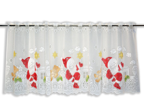 Scheibengardine Weihnachtsmann Zug HxB 50x140cm