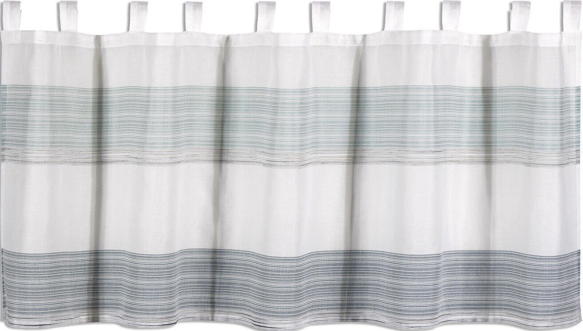 Panneaux 50x140cm Streifen grau petrol 4063-04 recycled Scheibengardine