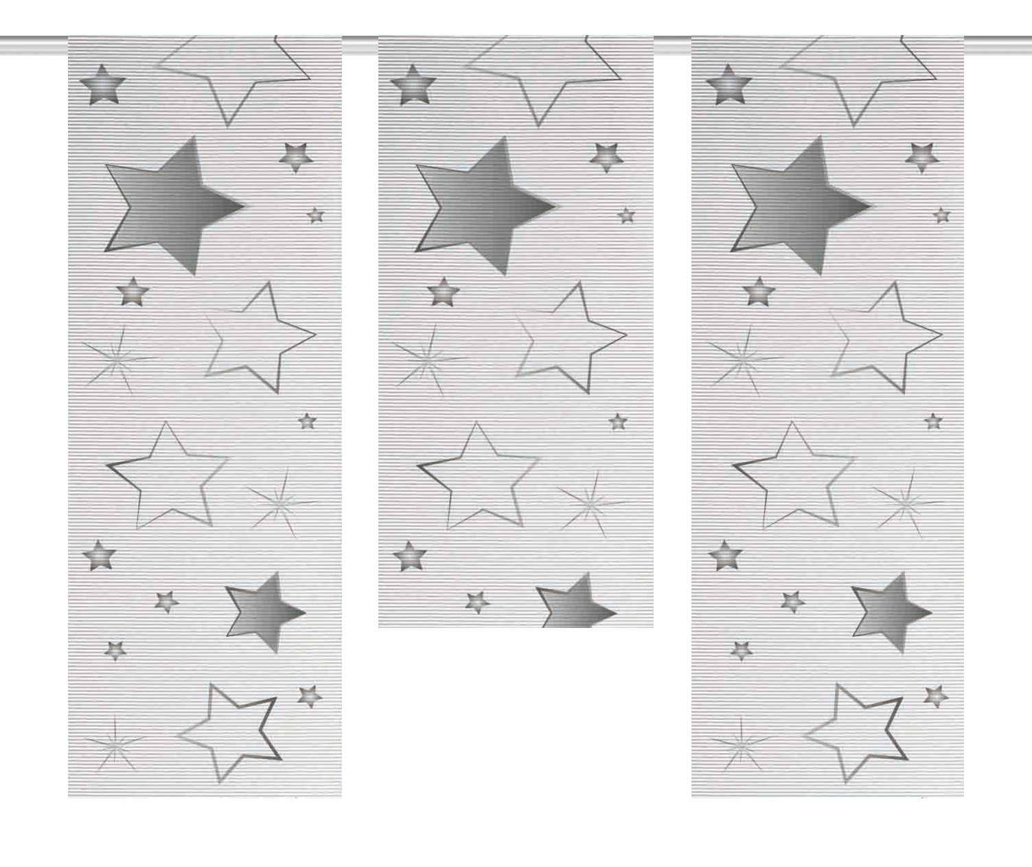 Mini Flächenvorhang Set Sterne grau 3-tlg.