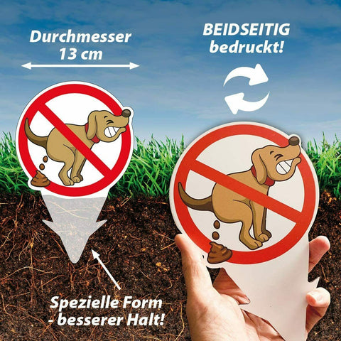 Alu Dibond Hundeklo Steckschild (2er Set) 200x130 mm Hundekot Hundehaufen Schild