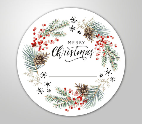 48x hochwertige Etiketten "Merry Christmas" rund hohe Klebekraft 4cm Aufkleber