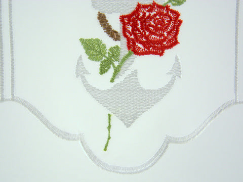 nach Maß Scheibengardine Anker Rose Höhe 45cm