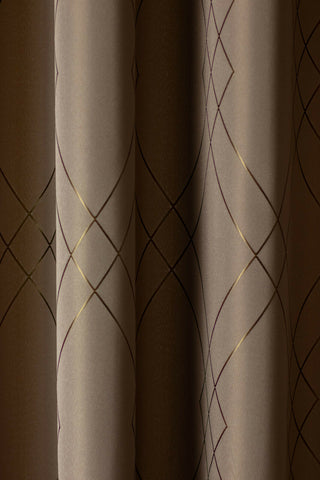 Ösenschal bestickt Raute braun BxH 140x245cm