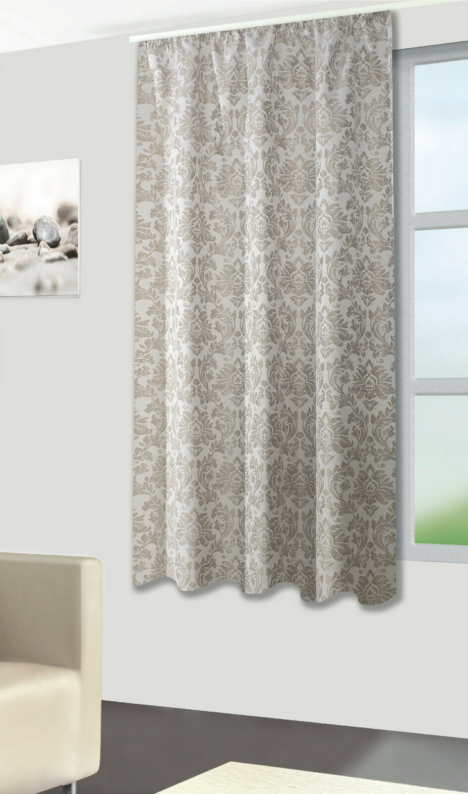 Fertigschal Jasmin taupe BxH 140x175/245cm