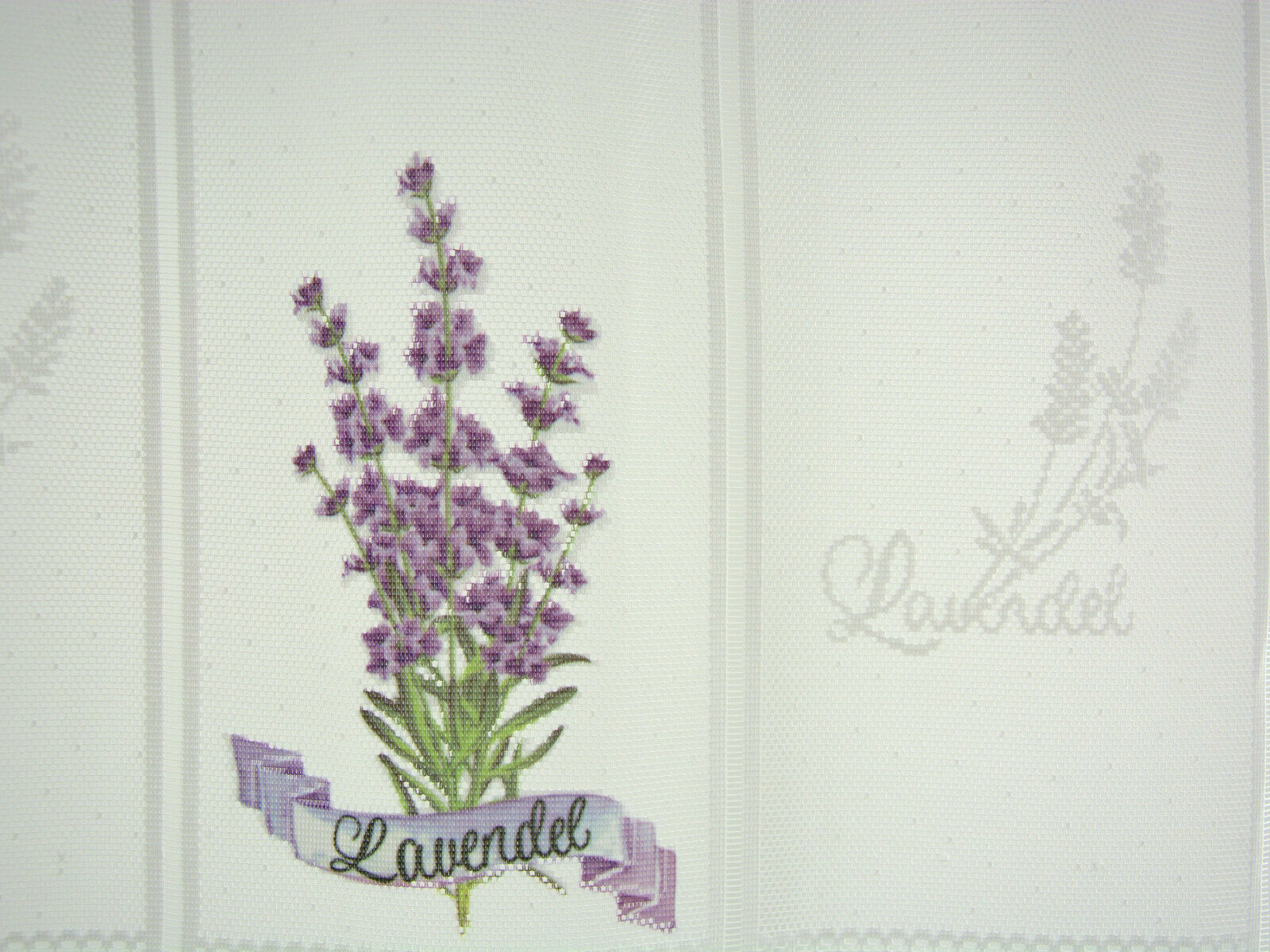 nach Maß Scheibengardine Lavendel Höhe 45/60cm Bistro Panneau lila Jacquard