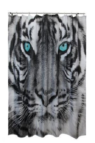 Textil-Duschvorhang Tiger schwarz-weiß BxH 180x200cm