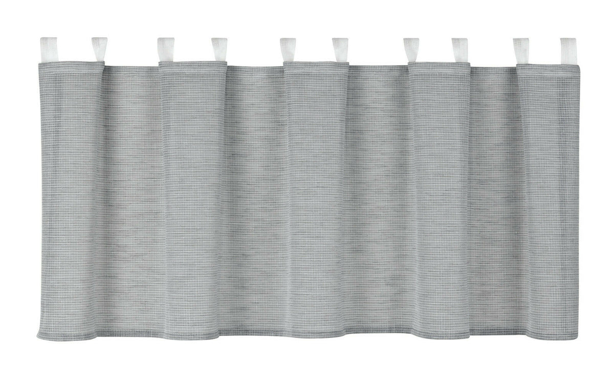 Design Schlaufen Scheibengardine grau kariert 4048