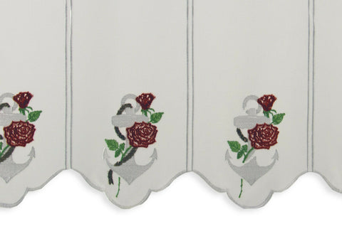 nach Maß Scheibengardine Anker Rose Höhe 45cm